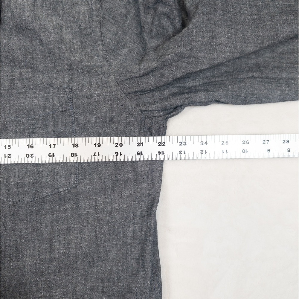 Hurley Chambray Shirt Men L Gray Long Sleeve Classic Minimalist Granola Capsule - Picture 7 of 12